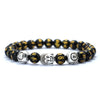 Luckacco Minimalist Men Bracelet Natural 8mm Stone Vintage Buddha Braclet Homme Meditation Yoga Jewelry Lava Tiger Eyes Beaded Braslet