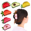 Korea Acrylic Fruits Vegetables Strawberry Watermelon Avocado Hair Clips Claws Shark Clip Hair Grab Headdress For Women Girls - luckacco