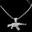 Hip Hop Men Women AK47 Submachine Gun Pendant Necklace Gold Silver Colour Iced Out Crystal Cuban Link Chain Necklaces Jewelry - luckacco