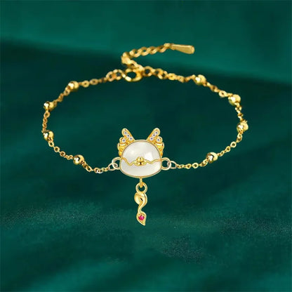 Luckacco 2024 Chinese Style Zodiac Dragon Bracelet For Women Men Brings Wealth Health and Good Luck Red Beaded Couple Bracelet Jewelry Gi