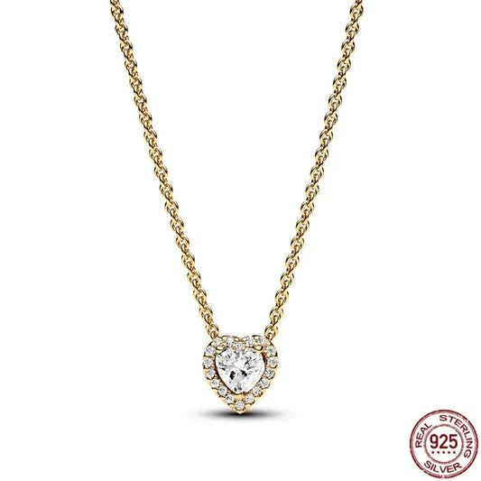 Luckacco New 925 sterling silver gold droplet pearl snowflake pendant necklace exquisite and luxurious women's charm jewelry gift
