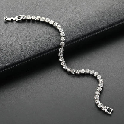 Luckacco Water Drill Heart Encrusted Roman Bracelet Minority Design Sense Ins Simple Crystal Zircon Wedding Bracelet
