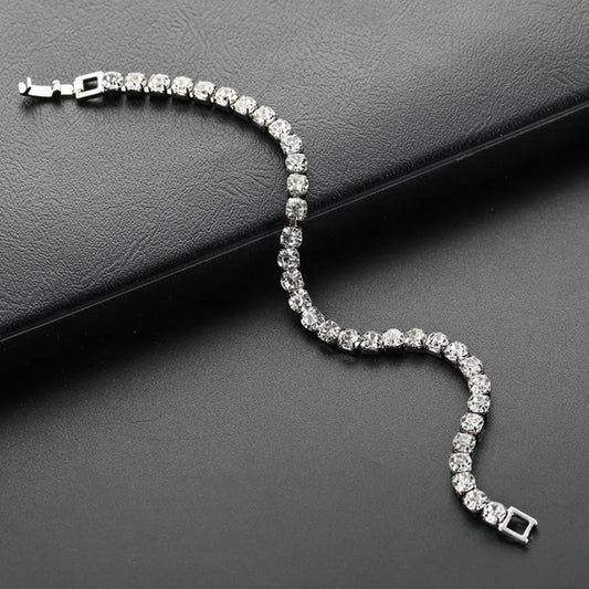 Luckacco Water Drill Heart Encrusted Roman Bracelet Minority Design Sense Ins Simple Crystal Zircon Wedding Bracelet