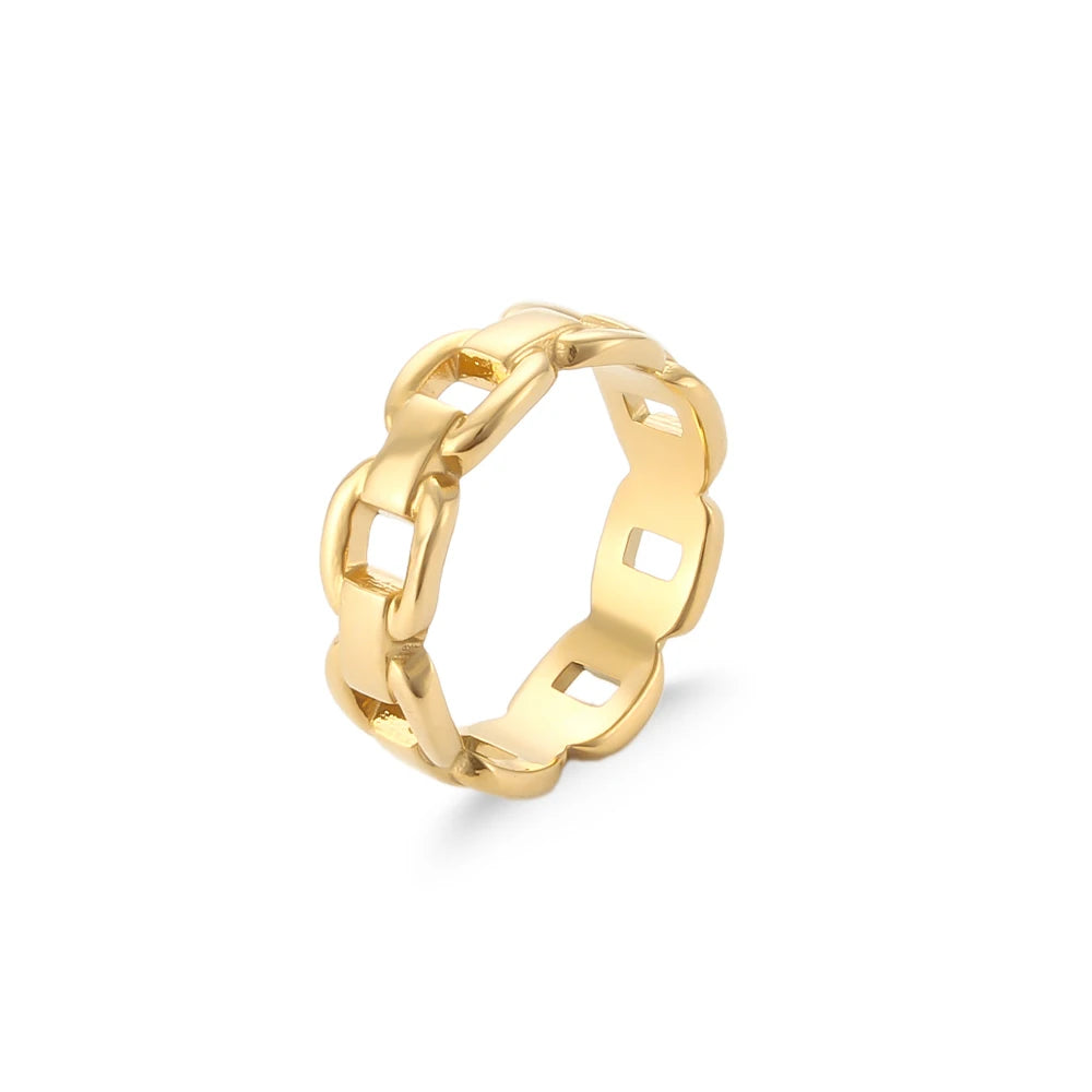 luckacco e.b.belle stainless steel fine polished wide large heart finger rings stainless steel hypoallergenic rings for female jewellery