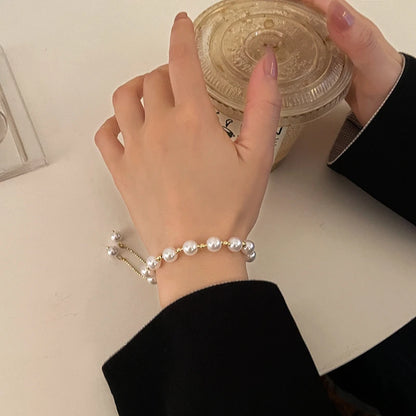 Luckacco LATS New Fashion Unique Design Elegant Delicate Baroque Pearl Bracelet Ladies Premium Jewelry Birthday Party Gift Accessories