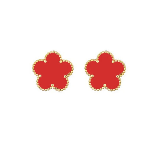 Luckacco 14K Gold Plated Five-leaf Clover Link Bracelets White Black Blue Gold Red Green Lucky Bracelets Jewelry Gifts Trendy for Women