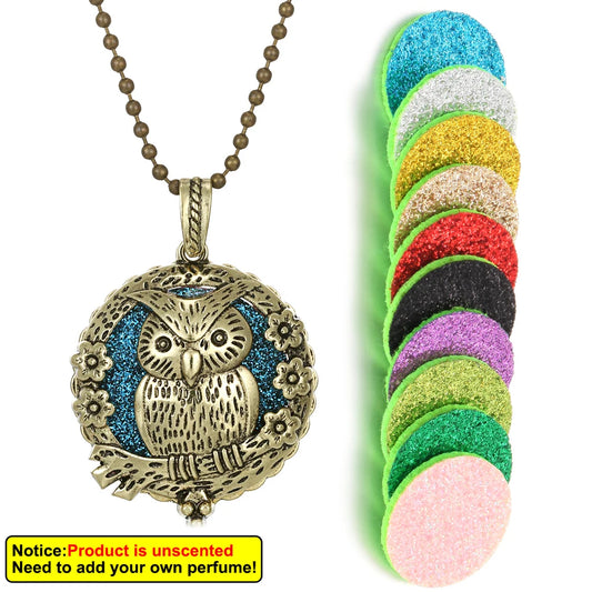 Luckacco New Aroma Kaleidoscope Retro Necklace Antique Locket Pendant Magnetic Perfume Essential Oil Diffuser Locket Aromatherapy Jewelry