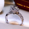 Luckacco Hot Selling Classic Silver Plated Stainless Steel Rings For Women Cubic Zircon Ring Jewelry Accessories  Size 5-11