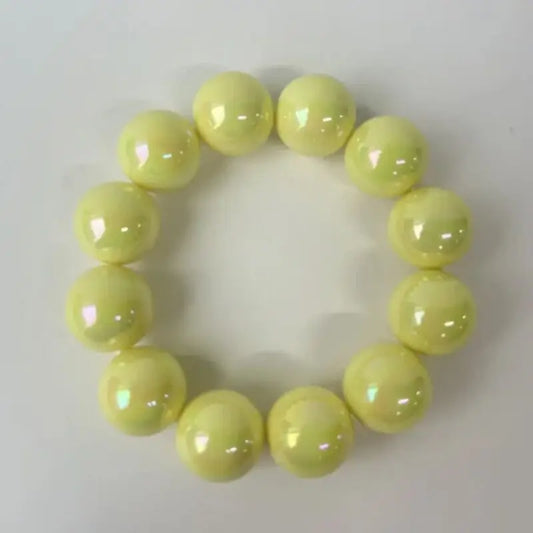 Luckacco European and American contrasting color laser beaded resin bracelet