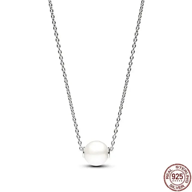 luckacco new 925 sterling silver gold droplet pearl snowflake pendant necklace exquisite and luxurious women's charm jewelry gift