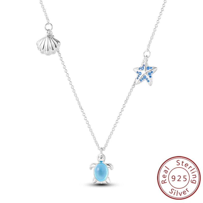 luckacco necklace 925 sterling silver butterfly love heart bear classic simple adjustable necklace for women girl fashion jewelry gifts