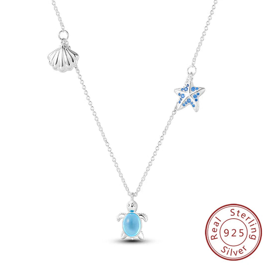 Luckacco Necklace 925 Sterling Silver Butterfly Love Heart Bear Classic Simple Adjustable Necklace For Women Girl Fashion Jewelry Gifts