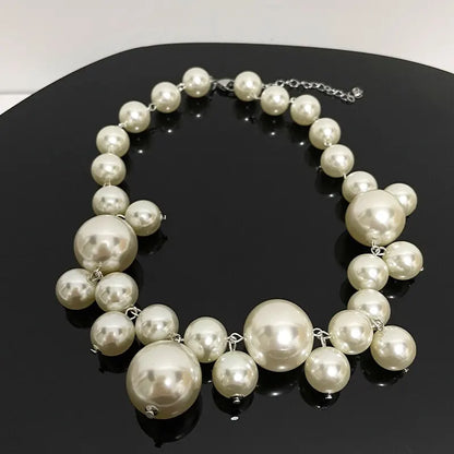 Luckacco Elegant Imitation Pearl Women's Necklace Big Pearls Beads Choker Necklaces Party Wedding Bride Necklace Jewelry Girls Gifts