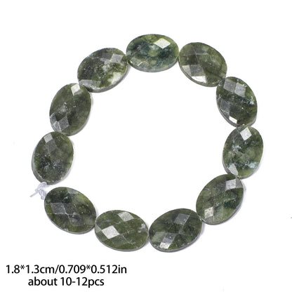 Luckacco AAA Natural Stone Multicolor Faceted Oval Stone Beads 18x13mm Loose Spacer Beads For Jewelry Making DIY Necklace Earrings Gifts