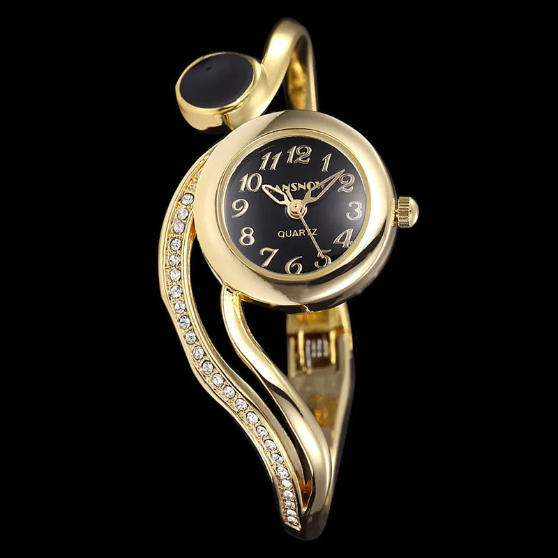 luckacco creative fashion women dress wristwatch small dial bracelet watches quartz movement ladies' watch diamonds steel clock gift