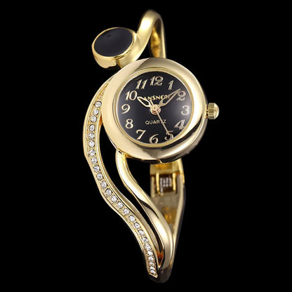 Luckacco Creative Fashion Women Dress Wristwatch Small Dial Bracelet Watches Quartz Movement Ladies' Watch Diamonds Steel Clock Gift