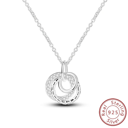 Luckacco Necklace 925 Sterling Silver Butterfly Love Heart Bear Classic Simple Adjustable Necklace For Women Girl Fashion Jewelry Gifts