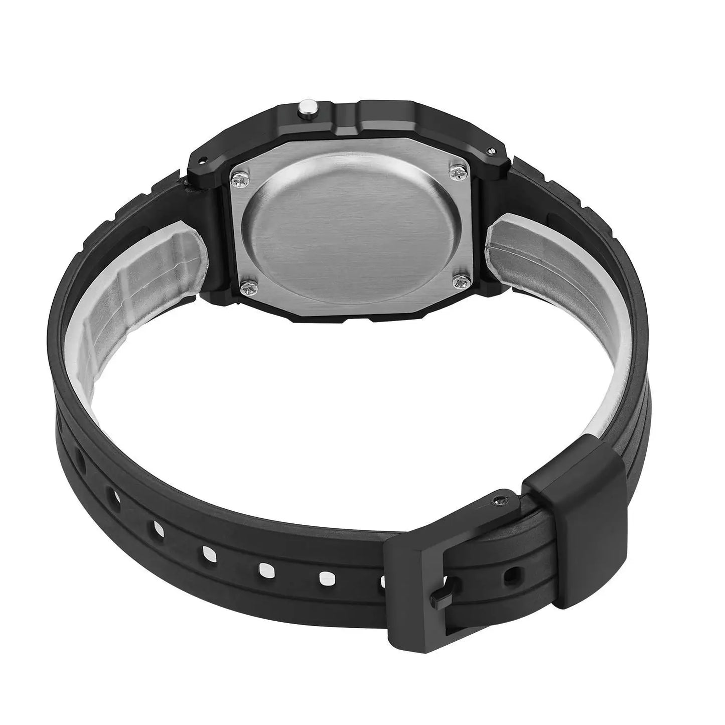 luckacco men watch fashion led digital watches man sports military wristwatches vintage silicone wristband electronic clock reloj hombre