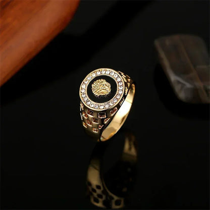 Luckacco Creative Medusa Ring for Men Inlaid with Zircon Fashion Domineering Rings Female Punk Style Jewelry Couple Gift