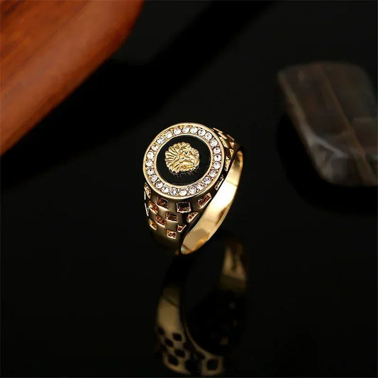 Luckacco Creative Medusa Ring for Men Inlaid with Zircon Fashion Domineering Rings Female Punk Style Jewelry Couple Gift