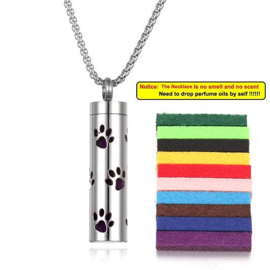 Luckacco Long Strip Stainless Steel Aromatherapy Necklace Perfume Diffuser Essential Oil Diffuser Pendant Necklace Jewelry Accessories