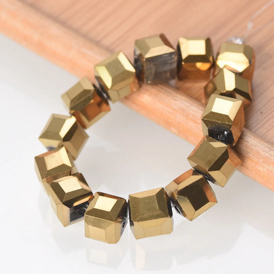 Luckacco 3mm 4mm 6mm 8mm 10mm Cube Square Faceted Czech Crystal Glass Loose Crafts Beads  Lot for Jewelry Making DIY Part 1