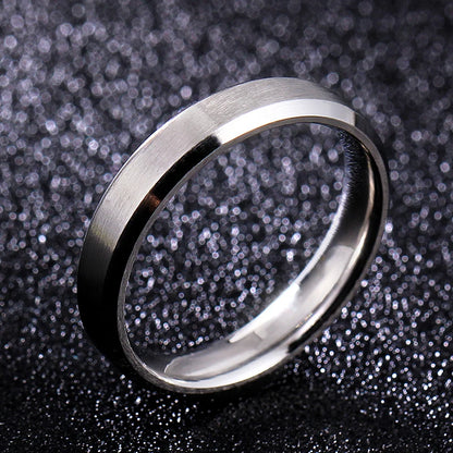 Luckacco 4-8mm Dull Polish Silver Color Titanium Ring For Men and Women Personalized Ring Customize Engraved