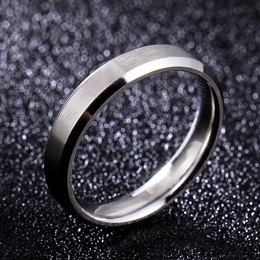 Luckacco 4-8mm Dull Polish Silver Color Titanium Ring For Men and Women Personalized Ring Customize Engraved