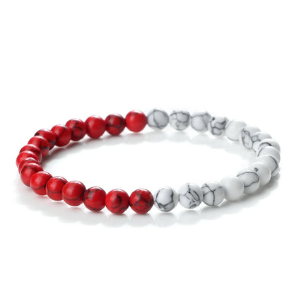 Luckacco Classic Natural Stone Palestine Flag Bracelet Men Women National Flag Beads Bracelet Christmas Prayer Beads Worship Jewelry Gift
