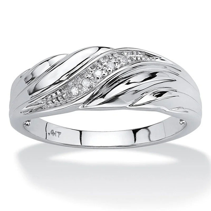 luckacco fashion creative twisted men women ring exquisite gold color metal inlaid with white zircon engagement ring jewelry