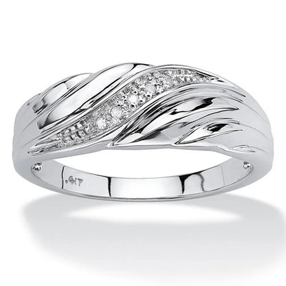 Luckacco Fashion Creative Twisted Men Women Ring Exquisite Gold Color Metal Inlaid with White Zircon Engagement Ring Jewelry