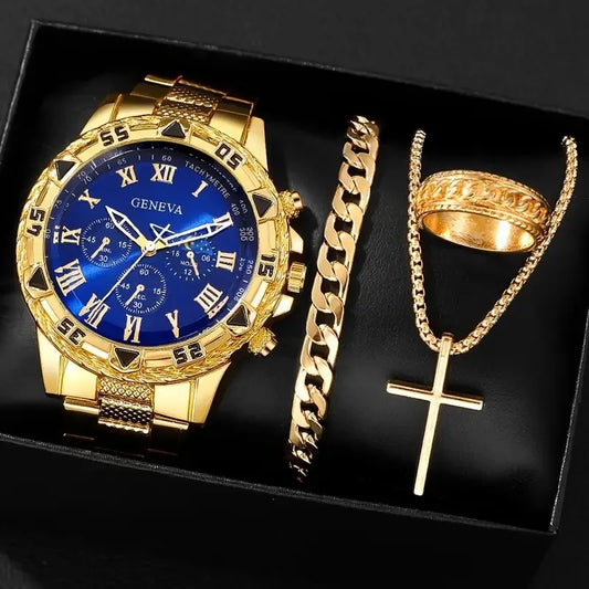Luckacco Men Watches Luxury Brand Watches for Men Fashion High Quality Quartz Wristwatches Business Steel Strap Sports Male Clock