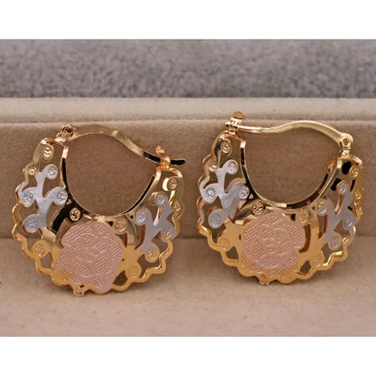 Luckacco Stylish 14K Gold Plated Hoop Earrings for Women - Perfect ForWeddings, Parties, and Birthdays