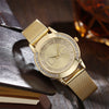 Luckacco Luxury 2025 Women's watches With Diamonds Simple Digital Design Ladies' Quartz Watch Casual Gold Mesh Belt Women Clock Strap