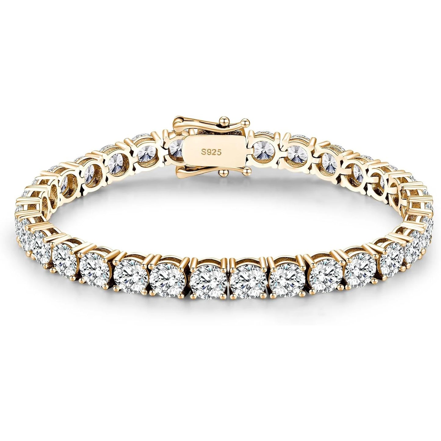luckacco luxury 4mm tennis bracelet for women men full moissnaite laboratory diamond s925 silver wedding jewelry gra certificate