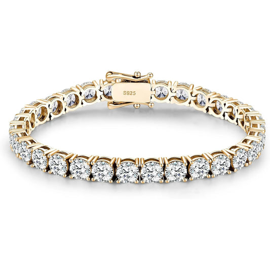 Luckacco Luxury 4MM Tennis Bracelet for Women Men Full Moissnaite Laboratory Diamond S925 Silver Wedding Jewelry GRA Certificate