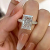 Luckacco 2025 Simple and Elegant Rectangle Cut CZ Rings for Women Luxury Engagement Wedding Bridal Accessories Temperament Lady Jewelry
