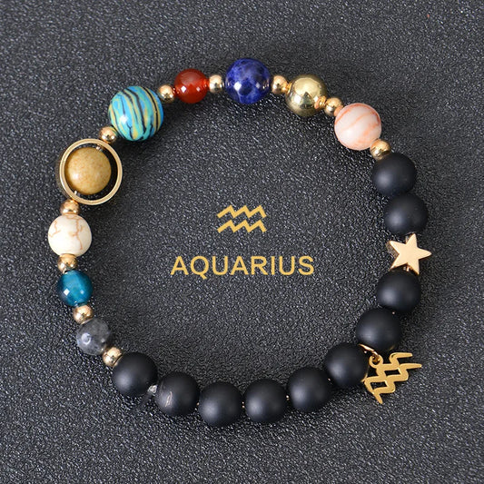 Luckacco Aries Taurus Gemini Cancer Leo Virgo Libra Scorpio Sagittarius Capricorn Aquarius Pisces gifts for women 12 zodiac bracelet men