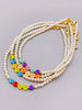 Luckacco Charming Acrylic Pearl Necklace with Colorful Smiling Beads for Women necklace for women