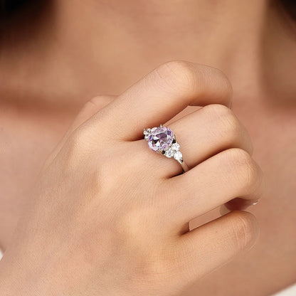 Luckacco 925 Sterling Silver Rings for Woman Luxury Blue Crystal Female Cubic Zirconia Women Sterling 925 Silver Colorful Zircon Ring