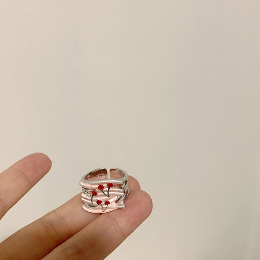 Luckacco Fashion Enamel Drop Oil Y2K Crystal Butterfly Open Ring for Women Engagement Party Gift Temperament Jewelry 2025 New