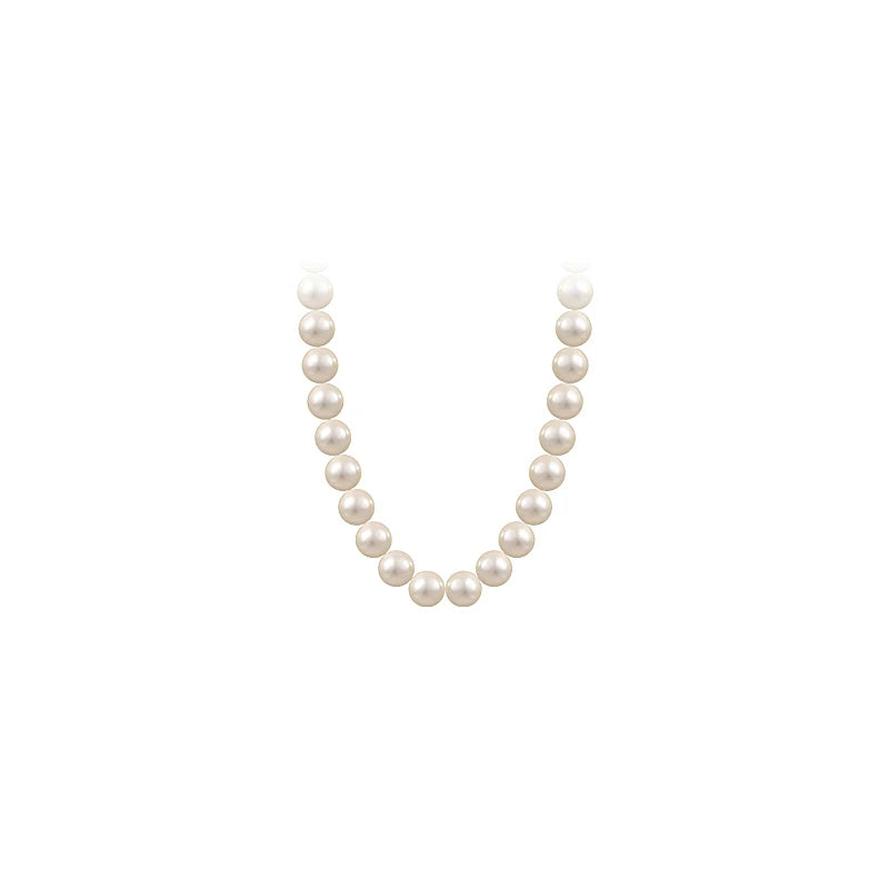 luckacco french elegant micro set zircon round buckle imitation pearl beaded necklace for women's temperament jewelry sweet accessories