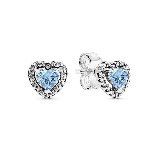 Luckacco New 925 sterling silver heart-shaped pink ring necklace earring set luxurious sparkling charm jewelry fashion wedding gift