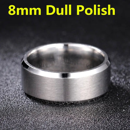 Luckacco 4-8mm Dull Polish Silver Color Titanium Ring For Men and Women Personalized Ring Customize Engraved