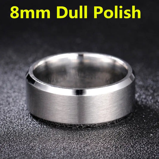 Luckacco 4-8mm Dull Polish Silver Color Titanium Ring For Men and Women Personalized Ring Customize Engraved