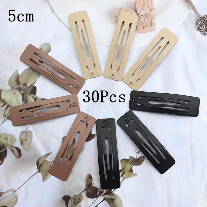 20/30/40Pcs Korean Matte Hair Clips Women Vintage Frosted Geometry Ornamentr Barrette Alloy Hairpins Girl Hair Accessories - luckacco