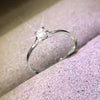 Luckacco Minimalist 4MM Cubic Zirconia Women's Wedding Ring Simple Elegant Female Engagement Band Ring Finger Accessory Jewelry