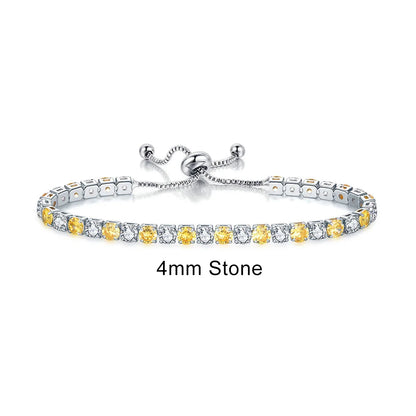 Luckacco Adjustable Multicolor Tennis Bracelets For Women Ladies Wedding Rainbow Colorful Zircon Charm Bracelet Hand Chain Jewelry DZH043