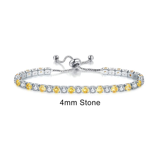 Luckacco Adjustable Multicolor Tennis Bracelets For Women Ladies Wedding Rainbow Colorful Zircon Charm Bracelet Hand Chain Jewelry DZH043