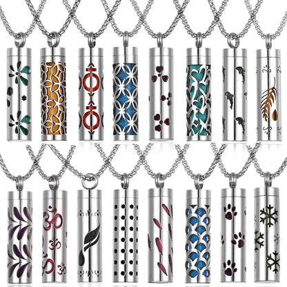 Luckacco Long Strip Stainless Steel Aromatherapy Necklace Perfume Diffuser Essential Oil Diffuser Pendant Necklace Jewelry Accessories